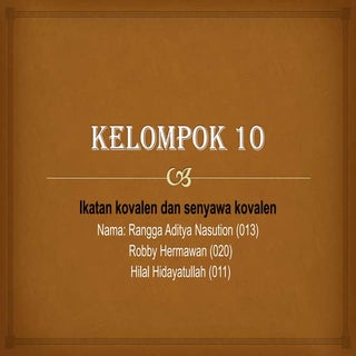 Ikatan kovalen dan senyawa kovalen