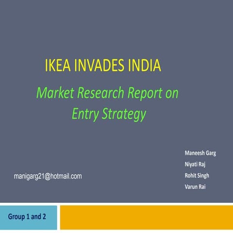 Ikea Invades India - Market Research report on entry strategy in India