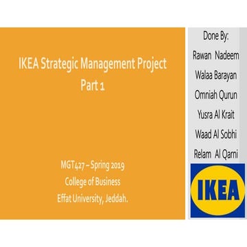 IKEA STRATEGIC MANAGEMENT