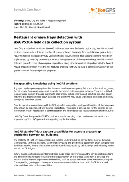 IkeGPS Grease Trap Study