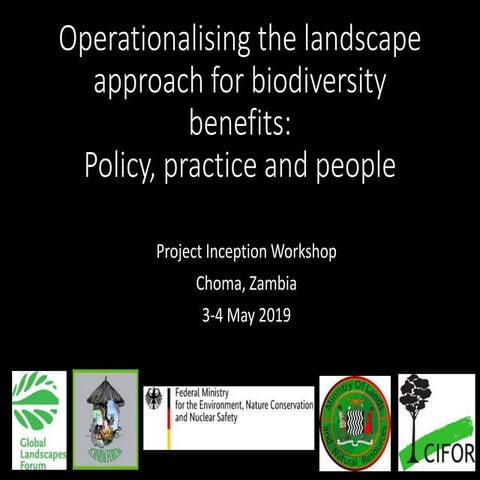 Operationalising the landscape approach for biodiversity benefits: Policy, pr...