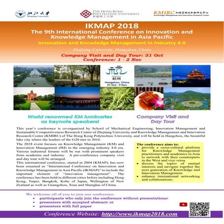 [IKMAP 2018] The 9th International Conference on Innovation and Knowledge Man...