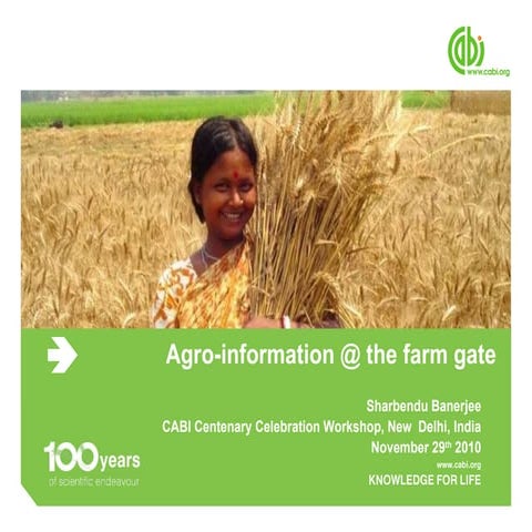 Mobile Technology Enabled Agro-advisory