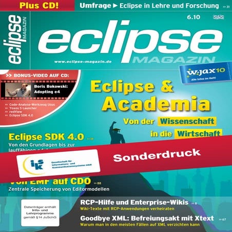 "RCP-Hilfe-System" - Ein Artikel im Eclipse Magazin 6/2010
