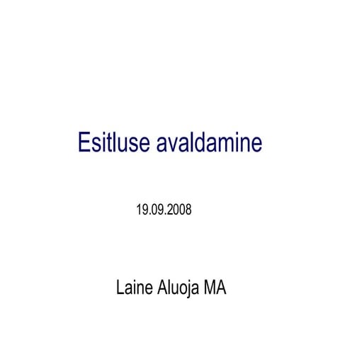 Esitluse avaldamine