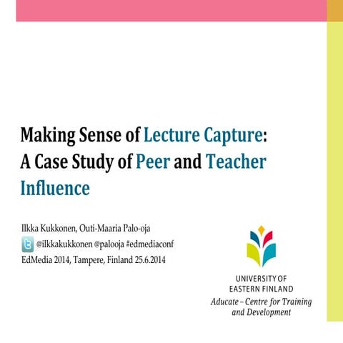 Making Sense of Lecture Capture: A Case Study of Peer and Teacher Influence