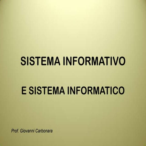Il sistema informativo