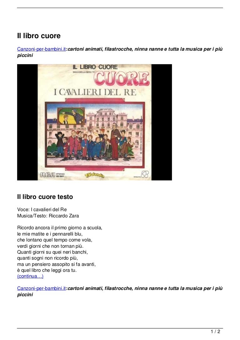 Il Libro Cuore Cartone