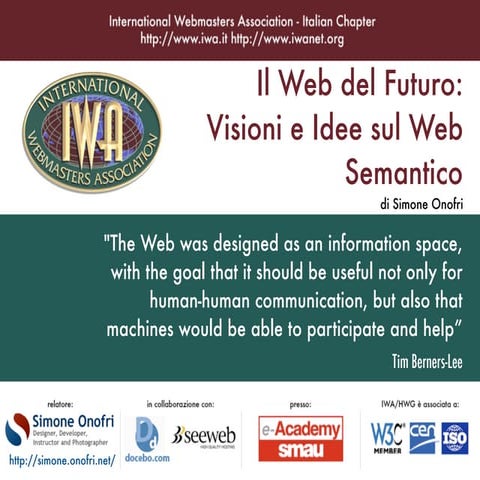 Il  Web Del Futuro    Visioni E  Idee Sul  Web  Semantico