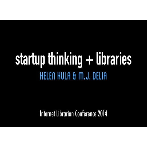 Startup Thinking and Libraries