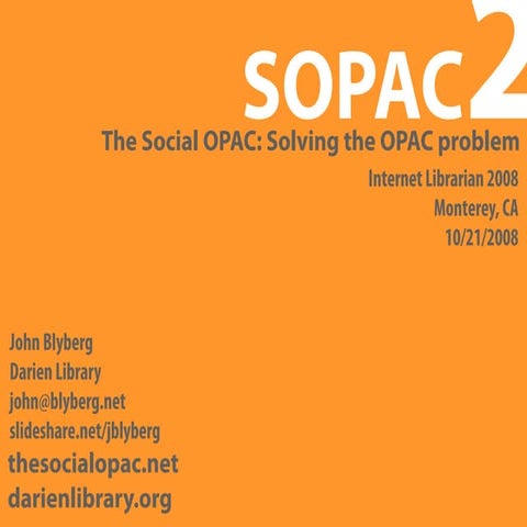 The Social OPAC: Solving the OPAC Problem
