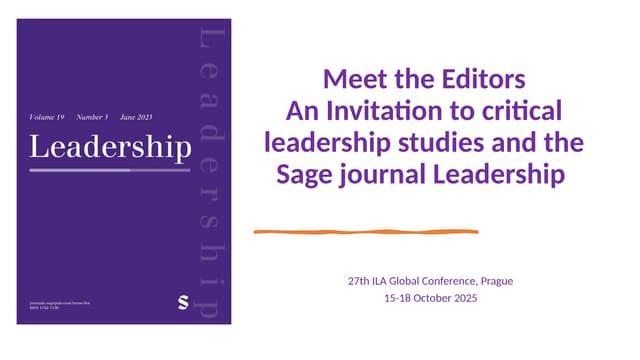 ILA 2025 Prague CLS Presentation of Leadership journal