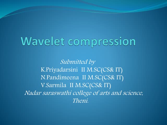 wavelet compression