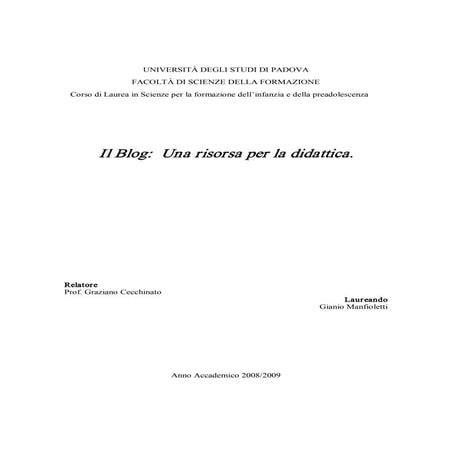 Il Blog Una Risorsa Per La Didattica