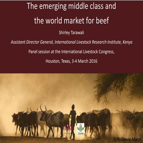 The emerging middle class and  the world market for beef