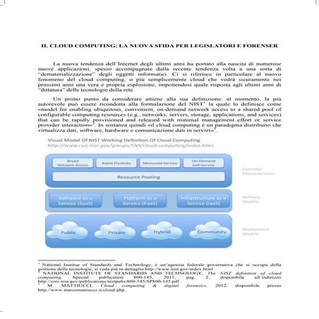 Il Cloud Computing: la nuova sfida per legislatori e forenser