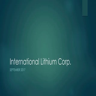 International Lithium: Royalty And ...