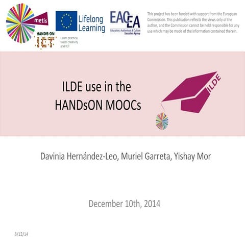 ILDE use in HandsOn MOOC