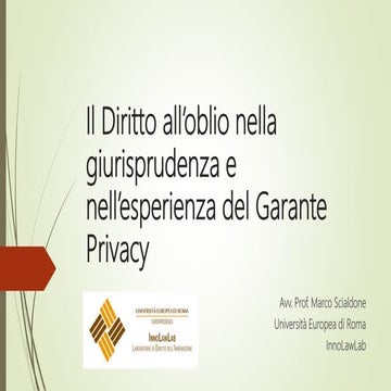 Diritto all’oblio e libertà di informazione 