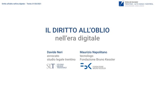 Il diritto all'oblio nell'era digitale