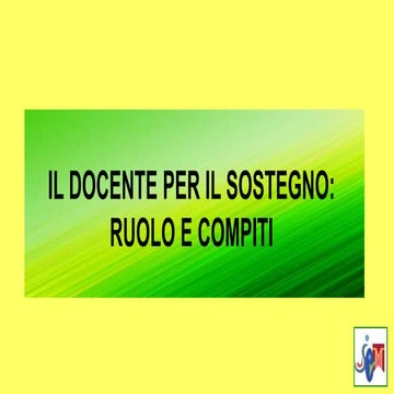 Il docente di sostegno