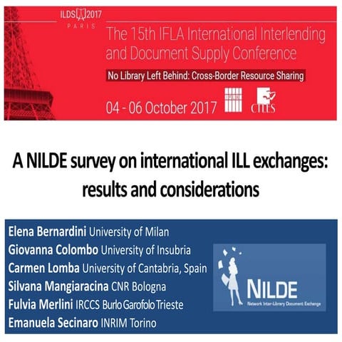 A NILDE survey on International ILL Exchanges: results and considerations