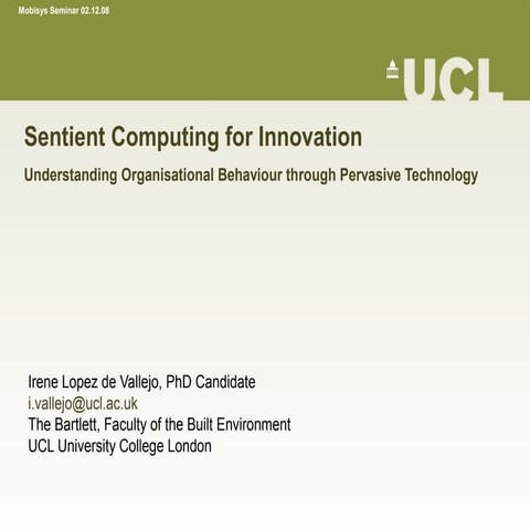 Sentient Computing For Innovation
