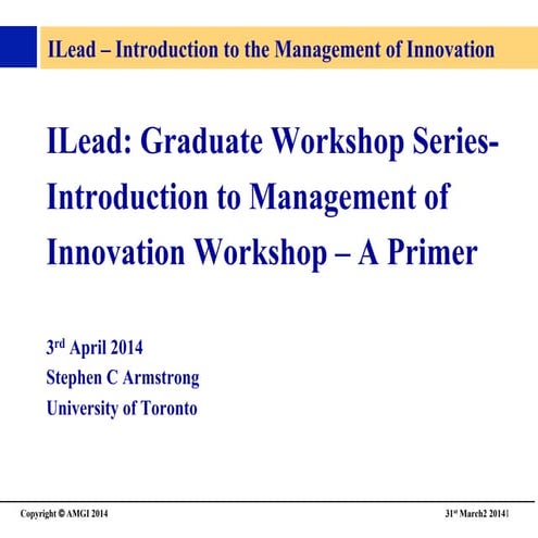 Management of Innovation in Engineering
