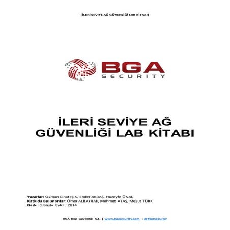İleri Seviye Ağ Güvenliği Lab Kitabı