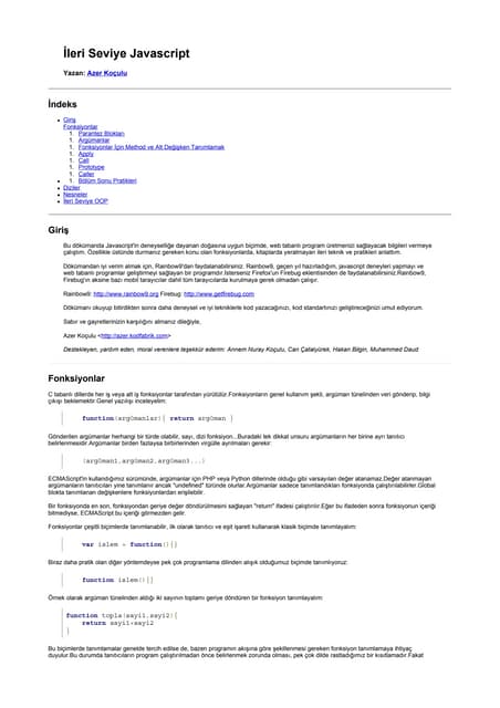 Ileri seviye javascript by Azer Koculu