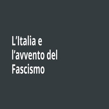 Il Fascismo
