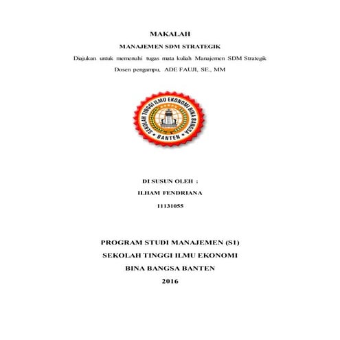 MAKALAH MANAJEMEN SDM STTRATEGIK