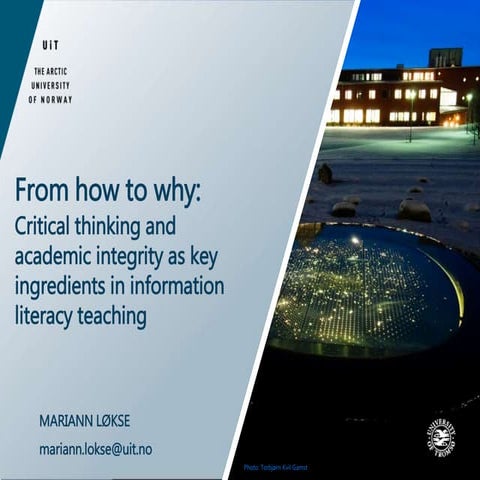 From how to why: Critical thinking and academic integrity as key ingredients...