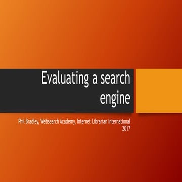 Evaluating search engines