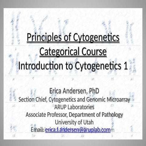 Cytogenetics of Cancer a chemical chemistry | PPTX