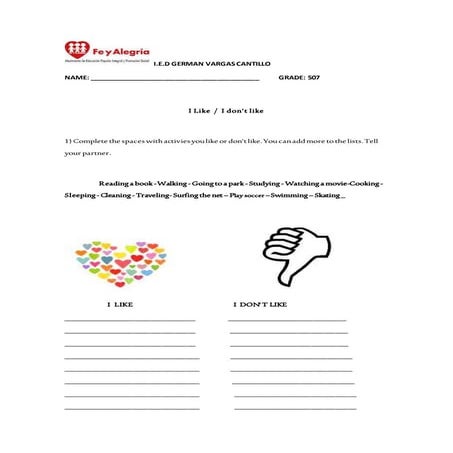  I like___dont_like_5 grado nivelation no. 2