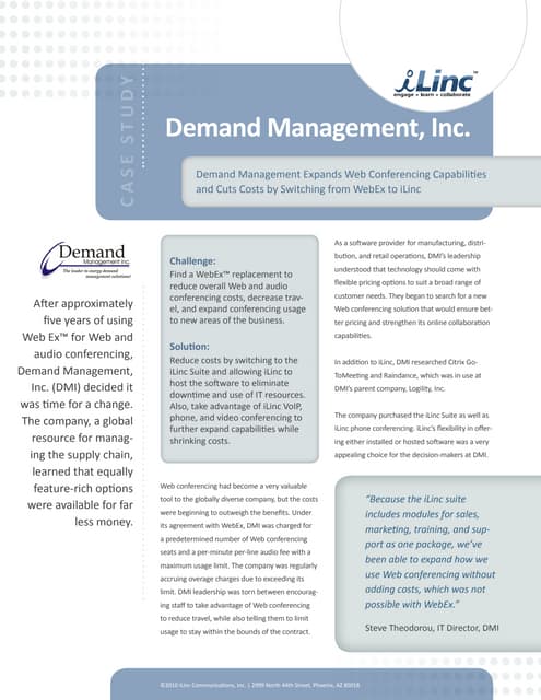 iLinc Case Study: Expand Web Conferencing Capabilities and Cut Costs by Switc...