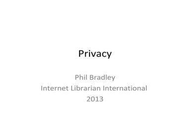 Privacy on the Internet