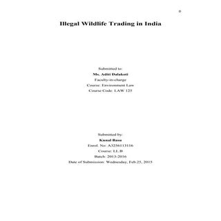 Illegal wildlife trading in india