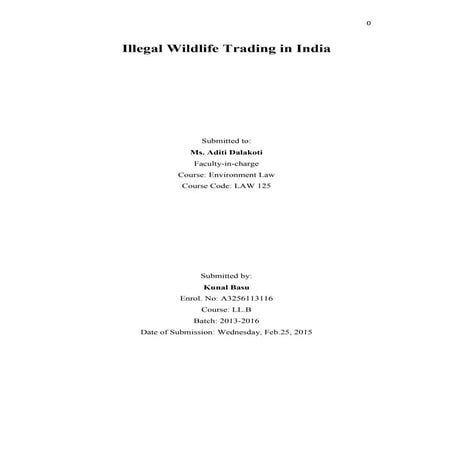 Illegal wildlife trading in india