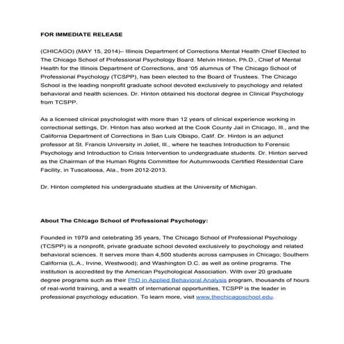 Illinois department of corrections mental health chief elected to the chicago...