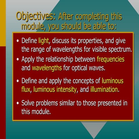 ILLUMINATION BASICS ILLUMINATION CONCEPTS