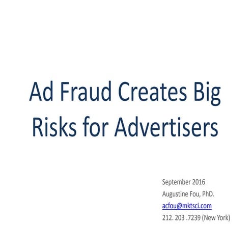 Illustrated ad fraud risks for advertisers
