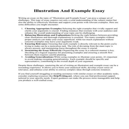Illustration And Example Essay. Wheeling Jesuit University