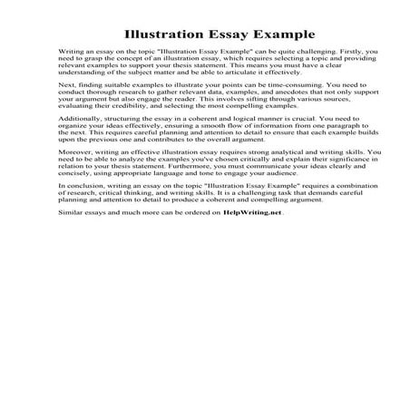 Illustration Essay Example. Illustration essay means / rcalvet.com