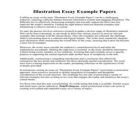 Illustration Essay Example Papers | PDF