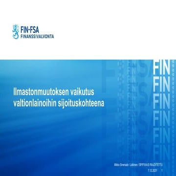 Rahamuseon webinaari: Ilmastonmuutoksen vaikutus valtionlainoihin sijoituskoh...