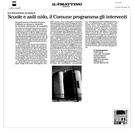 Il mattino scuole e asili nido, il comune programma gli interventi