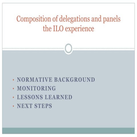 ILO Compositions of delegations and Panels