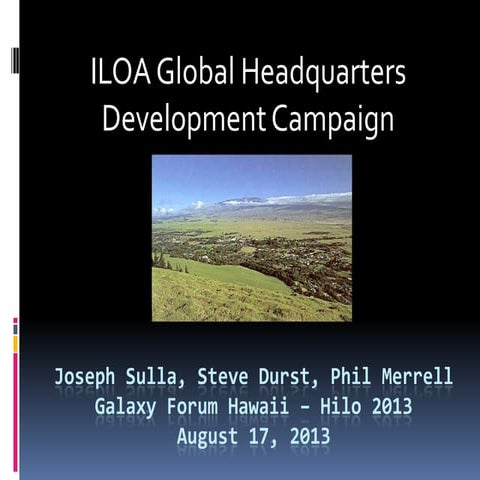 ILOA Astronomy from the Moon and Hawaii 21st Century Astrophysics | PPTX